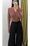 Double-Breasted Glitter Rose Bodysuit - 2