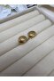Oyster Design Convex Gold Steel Earrings - 3