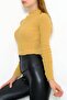 Women's Crop Cut Long Sleeve Stretch Fabric Knitwear Sweater - 5