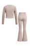 Girls' Flared Pants and Long Sleeve Crop Bottom Top Set - 2