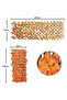 Wooden Garden Fence with Artificial Orange Maple Leaves (100 Cm) - 2