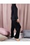 Bow Detailed Long Sleeve Interlock Pajama Set - 5