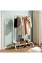 Garment Rack Heavy Duty Portable with Bottom Metal Shelf (White) - 6