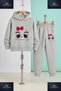 Children's Unisex 3-Piece Hooded Tracksuit Set with a Design of a Cat's Eye Pink Ribbon - 3