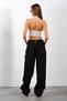 Layal My Jean Buckle Detail Loose Relaxed Fit Wide Leg Baggy Jeans Denim Jeans Pants - 6