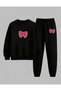 Sweatshirt - Tracksuit Set Girl's Crew Neck Sweet Pink Ribbon Printed 3 Thread Raised
