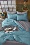 Turquoise Gray Reversible Double Duvet Cover Set - 2