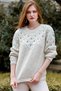 Women's Stone Retro Robe Embroidered Knitwear Sweater M10010800KZ99437 - 2