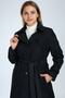 Women's Black Trench Coat - 2