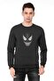 Venom Chained Printed Smoked Anthracite Men's Knitted Sweatshirt Long Sleeve