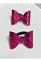 Baby Girl Fuchsia Pink Mini Bow 2 Pack Hair Elastic