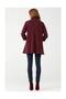 Women's Jacket with Agraph Collar and Sleeve Details - Burgundy - 7