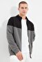 Antrasit Regular/Normal Kesim Fermuarlı İçi Polar/Sıcak Tutan Sweatshirt-Hırka TMNAW22SW0720 - 7