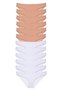 12 Pieces Super Eco Set Lycra Women's Slip Panties Skin White