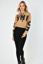 Women's Text Printed Brown Hooded Sweatshirt - 5