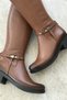 Women's Tan Genuine Leather Boots - 3