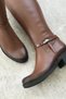 Women's Tan Genuine Leather Boots - 5