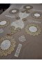 1 Runner/6 American Servings/6 Cup Holders/6 Spoon Holders/Velvet/19 Pieces/6 People/Sprinkled with Glitter