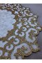 1 Runner/6 American Servings/6 Cup Holders/6 Spoon Holders/Velvet/19 Pieces/6 People/Sprinkled with Glitter - 6
