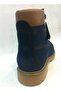3507 Navy Blue Genuine Nubuck Leather Unisex Waterproof Boots - 2
