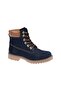 3507 Navy Blue Genuine Nubuck Leather Unisex Waterproof Boots - 3