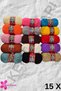 Lif Yarn Set 100 Gr 475 Meters Mixed Lif Yarn - Mixed Color Knitting Yarn - 15 Pieces - 2