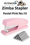 Light Pink Stapler No:10 1 Piece Small Stapler and Wire 15 20 Sheets Office School Learn