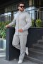 Men's 3 Thread Sh Fleece-Lined Baggy Tracksuit Set, O Oversized Winter K Hooded Zippered Premium - 2