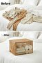 3 Pieces Beige Small Size Under-Bed Storage Bag with Window, Suitcase Organizer, Dowry Bag / 30X22X18 - 7
