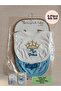 4-Piece Baby Bib Boy's Bib 100% Cotton and Embroidered Drop-Bib with Scarf and Snap Closure