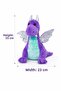 Purple Winged Dragon Plush Toy – Soft Welsoft Fabric, Ages 3+, Safe & Adorable - 6
