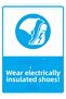 Wear Electrically Insulating Shoes! Isg Warning Sign Pvc A5 15X21 cm
