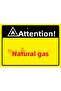Attention! Natural Gas Isg Warning Sign Pvc A4 21X30 cm