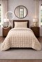 Premium Rabbit Hair Plush Single Bedspread Set Thick Textured 160X220Cm + Pillowcase Beige