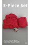 Red Wellsoft 3-Piece Set Plush (Hooded Robes + Blanket + New Year Themed Candle) - 2