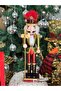 New Year's Eve Luxury Large Movable 40cm Collectible Wooden Nutcracker Nut Breaking Soldier Decor - 2