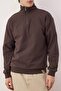 Kahverengi Oversize/Geniş Kesim Dik Yaka Fermuarlı Etiketli İçi Polarlı Sweatshirt TMNAW25SW00168 - 3