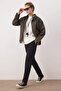 Siyah Erkek Dar Paça/Slim Fit Mevsimlik %100 Pamuk Likralı Kumaş Pantolon TMNAW26PL00032 - 2
