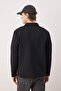 Siyah Relaxed Kesim Waffle Dokulu Polo Yaka Sweatshirt TMNAW26SW00058 - 2
