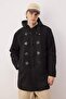 Black Oversized Winter Cashmere Hooded Men's Coat Tmnaw26Kb00002 - 4