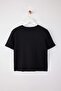 Wardrobe Essentials-Siyah Regular/Normal Kalıp Vatkalı Örme T-Shirt TWOSS26TS00005 - 6