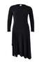 Limited Edition Siyah Bisiklet Yaka Maxi Boy Asimetrik Örme Büyük Beden Elbise TBBSS26AH00080 - 6