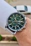 Dial Green Cord Silver Color 44 mm Men Wrist Watch - 3