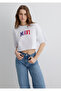 Logo Printed White T-shirt Crop / Short Cut1612516-620 - 2