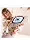 Evil Eye Eye-Shaped Mink Knitted Pillow-Decoration Hand-Knitted Mink Eye Throw Pillow