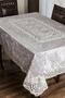 Gray Velvet Tablecloth 160x220 Cm Luxury French Laced Stain Resistant - 5