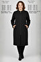 Women's Knitwear Transitional Medium Thickness Steel Knit Plus Size Zippered Cap Long Black Mother Cardigan
