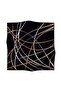 100% Twill Silk Striped Patterned Black - Gold Color 90X90 Scarf Planting Shape : Hand Sewn - 2