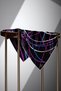 Cobalt Blue Fuchsia Colored 90X90 Silk Striped Twill Scarf - Hand Stitched - 5