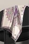 100% twill silk shawl patterned purple colored 90x90 scarf sewing method: hand stitching - 4